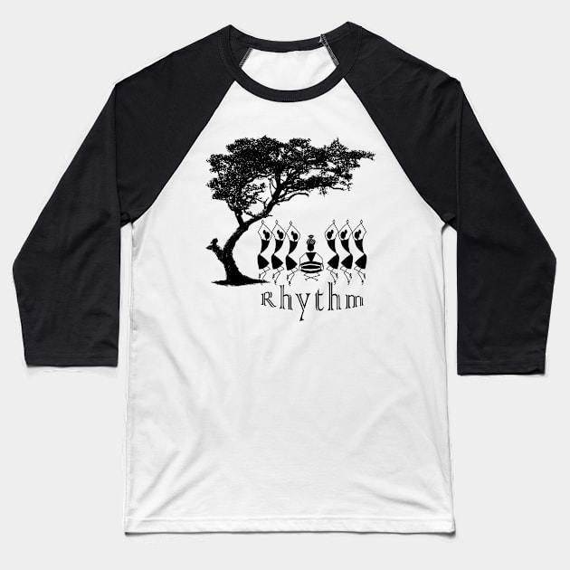 Tribal dance : Rhythm Baseball T-Shirt by swarna artz